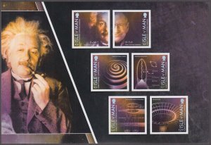 ISLE of MAN Sc #1815b MNH BOOKLET PANE of 6 DIFF PHYSICS with ALBERT EINSTEIN