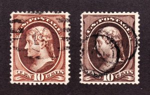 US 209 & 209b 10c Jefferson Used VF & VF appr SCV $356