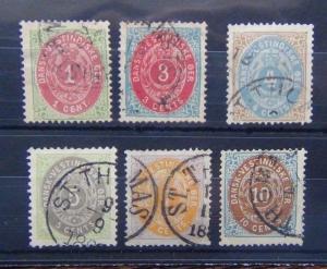 Danish West Indies 1873 values to 10c Fine Used 