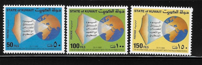 Kuwait 1988 Int'l day of Solidarity Palestinian people Sc 1081-1083 MNH A1288