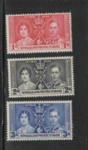 SOMALILAND #81-83 1937 CORONATION ISSUE MINT VF LH O.G bb