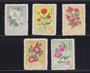Korea DPR #451-455  MNH 1963 flowers