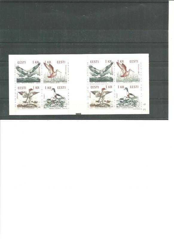 Estonia  1992   MNH   234a    Birds  ( booklet )