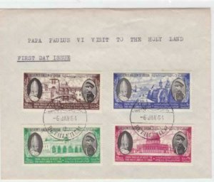 jordan papa paulus holy land visit 1964 stamps cover ref r16143