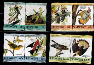 St Vincent Scott 807-810 MNH** 1985 Audoban Bird stamp pair set