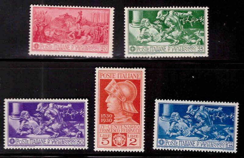 Italy Scott 242-246 MH* 1930 Ferrucci set  CV $36.50