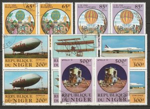 Niger 1983 Sc C318-23 air post set pairs CTO