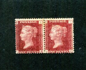 Great Britain #33 LH F-VF Pair, Plate #111. Cat 135.00 