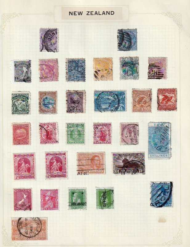 New Zealand QV/QE M&U Collection on Pages(Apx 150+Items)Goy2870 