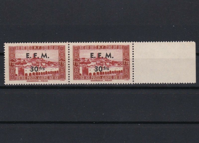 algeria 1943 emergency field message overprint mnh stamps pair ref r11046