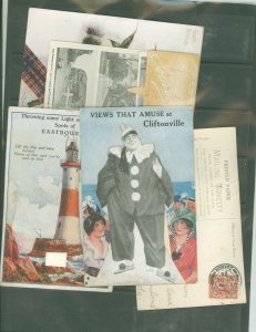 Great Britain 161/162/189 1919-1933 Lighthouses; 4 pocket novelty postcards with foldout photos Margate 7/8/19, Durham 10/30/24,