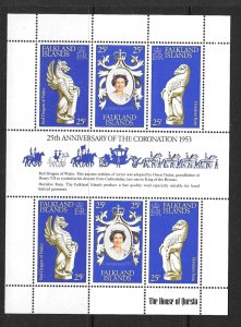 FALKLAND ISLANDS SG348/50 1976 ANN OF CORONATION SHEETLET  MNH