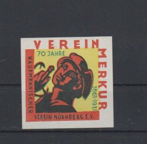 Germany- 70 Years 1931 Club Mercury Advertising Stamp - MNH OG