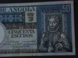 ​ANGOLA-1973-BANK OF ANGOLA-UN -CIRCULATED-$50 ESCUDOS -VERY FINE