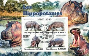 BURUNDI 2011 - Hippos / minisheet