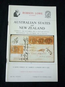 ROBSON LOWE AUCTION CATALOGUE 1982 AUSTRALIAN STATES AND NEW ZEALAND