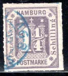 German States Hamburg Scott # 24, used