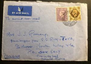 1947 Pembury England Airmail Cover To Cristobal Canal Zone Panama W Letter