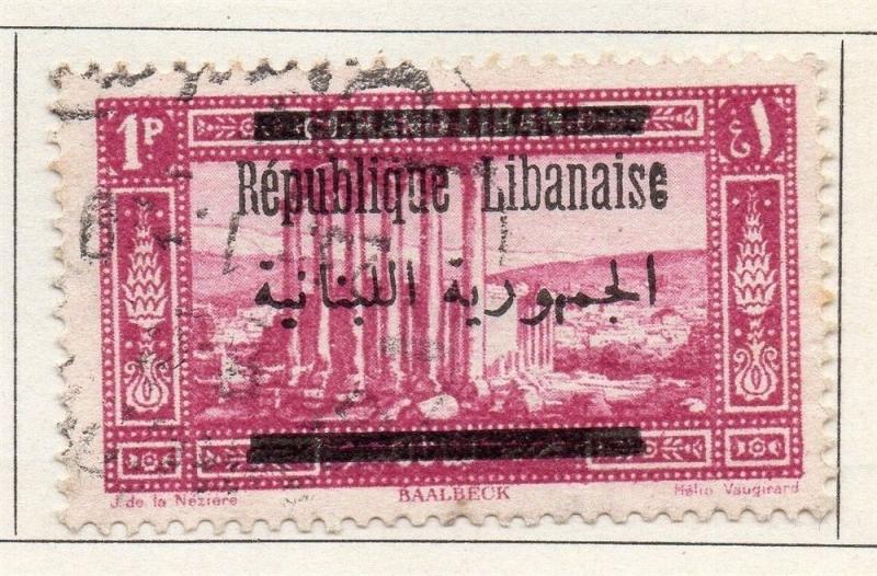 Great Lebanon 1928 Early Issue Fine Used 1p. Optd 109526