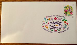 US # 5850 Wedding Blooms  2oz rate FDC Digital Color Postmark  (DCP) 2024