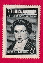ARGENTINA SCOTT#476 1941 5c MARCO de AVELLANEDA - MH