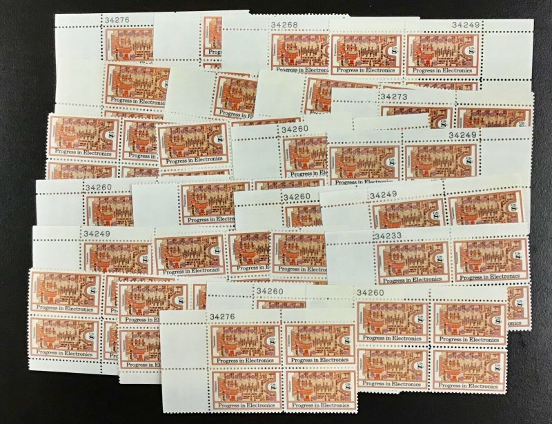 1501  Transistors & Circuit Boards   MNH  8 cent 25 Plate blocks FV $8.00   1973 