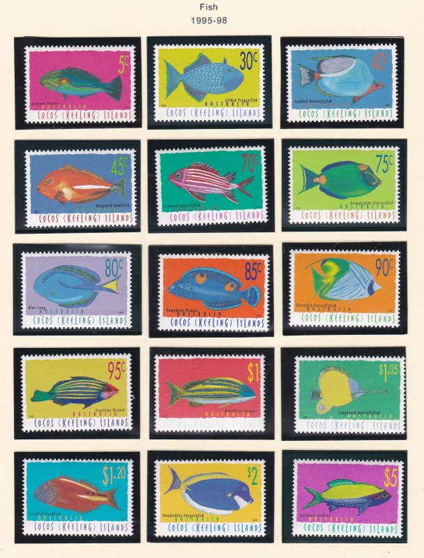 Cocos Islands # 304-315, Fish, NH, 1/2 Cat.
