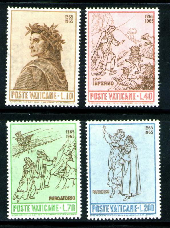 VATICAN Scott 410-3 MNH** 1965 Dante Aliighieri set