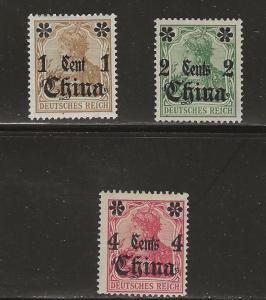 German Offices in China 37-39 Mint Hinged 