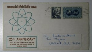 SUPEX 25th Anniv 1967 Hinsdale IL Philatelic Expo Cachet Cover