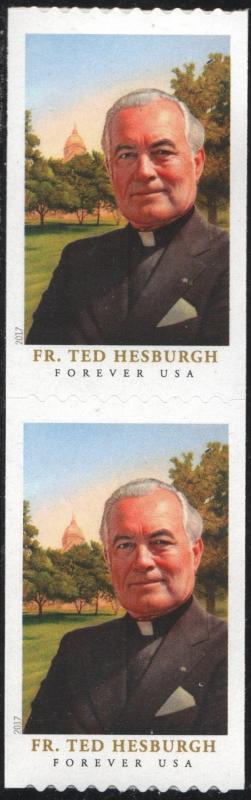 SC#5242 (49¢) Father Theodore Hesburgh Coil Pair (2017) SA