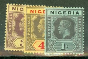 JP: Nigeria 1-4, 6-8, 13-15 mint CV $50; scan shows only a few