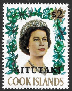 Aitutaki Scott 47 MNH $2 Cook Island Overprinted Flower Issue of 1972