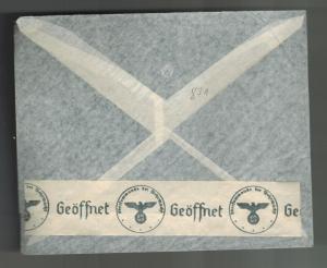 1940 Athens Greece Airmail Commercial Censored Cover to Nuremburg Germany