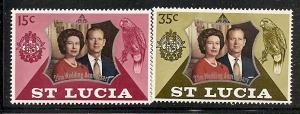 St.Lucia  328-29 MNH 1972 Silver Wedding