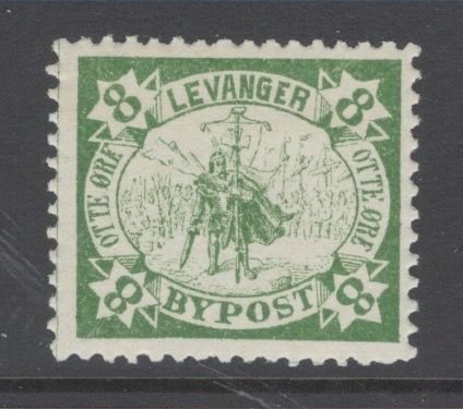 Norway Bypost Levanger local  1887 MH