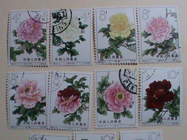 CHINA -STAMPS-1964-S61-SC#767-777  CHINESE PEONIES FLOWERS, CTO- NH STAMPS