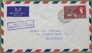 59504 - KENYA  KUT - Postal History - AIRMAIL COVER  to ITALY 1960's Fauna HIPPO