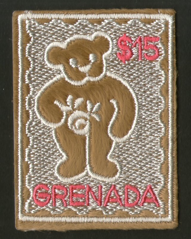 Grenada 2003 Teddy Bear Toy Sc 3353 Embroidered Odd Shape Exotic Stamp MNH # 540