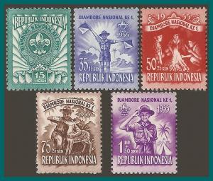 Indonesia 1955 Scout Jamboree, MNG #B83-B87,SG686-SG690