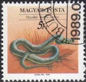 Hungary 3192 - Cto - 5fo Grass Snake (1989) (cv $0.40) (2) +