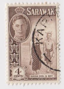 Sarawak -Scott 183 - KGVI Definitives - 1950 - VFU - Single 4c Stamp