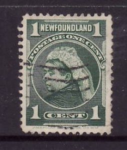 Newfoundland-Sc#80-used 1c yellow green QV-1898-Nfw271 -