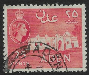 ADEN SG55a 1962 25c ROSE-RED USED