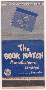 Canada Revenue 3/10¢ Excise Tax Matchbook THE BOOK MATCH MANUFACTURERS Toronto