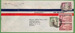 ZA1474 - JAMAICA - POSTAL HISTORY - Oversize AIRMAIL COVER to England  1942