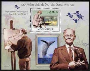 Mozambique 2009 SIR PETER SCOTT FOUNDER WWF s/s Perforated Mint (NH)