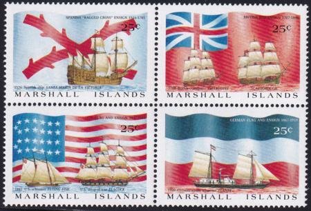 US 191-94 Trust Territories Marshall Islands NH VF Colonial Ships & Flags