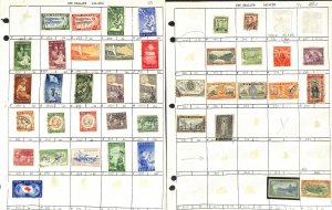 New Zealand Stamp Collection on 12 Pages, Identified on Sheets (CT)