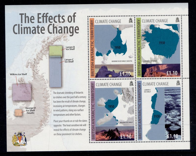 BRITISH ANTARCTIC TERRITORY QEII SG MS510, climate mini sheet, NH MINT. Cat £18. 